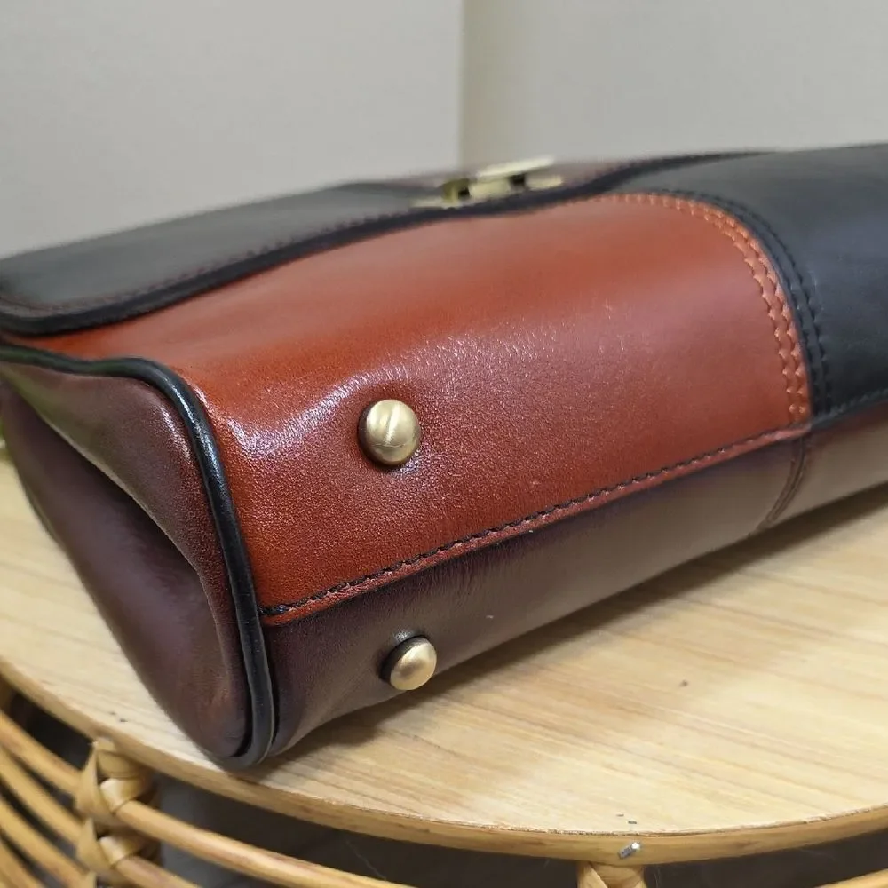 Patricia Nash Color Block Leather Briefcase Satchel – NEW WITH TAGS